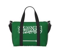 Borsa da viaggio a mano con stampa bandiera dell'Arabia Saudita con cerniera Weekender borsa da notte per donne uomini Carry On