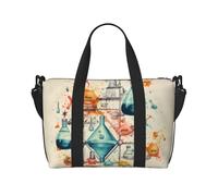Borsa da viaggio a mano con stampa chimica con cerniera Weekender borsa da notte per donne uomini Carry On