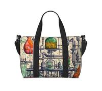 Borsa da viaggio a mano con stampa chimica con cerniera Weekender borsa da notte per donne uomini Carry On