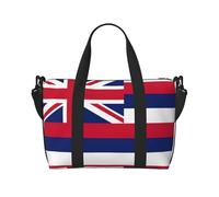 Borsa da viaggio a mano con stampa di bandiera delle Hawaii con cerniera, borsa per la notte per donne e uomini