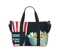 Borsa da viaggio a mano con stampa di film Clapboard e Popcorn con cerniera Weekender Borsa da notte per donne uomini Carry On