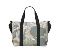 Borsa da viaggio a mano con stampa di giglio nero, borsa da palestra, borsa da viaggio per il fine settimana, borsa sportiva per donne e uomini, nero, Taglia unica