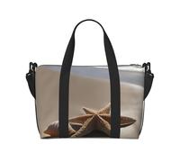 Borsa da viaggio a mano con stampa di stelle marine e conchiglie sabbiose con cerniera borsa da viaggio per donne e uomini