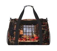 Borsa da viaggio a mano con stampa Merry Christmas Day Weekender Pernottamento Carry On Tote pieghevole Crossbody Bag