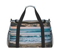 Borsa da viaggio a mano da spiaggia e mare, grande, riutilizzabile, perfetta per attività all'aperto, sport, campeggio e generi alimentari, nero, Taglia unica