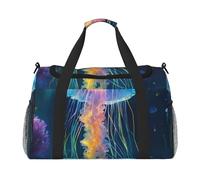 Borsa da viaggio a mano di grande capacità con stampa di meduse oceano ampio spazio per il fine settimana dell'aereo