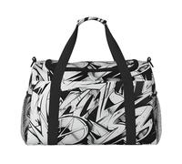Borsa da viaggio a mano di grande capacità delle borse di viaggio dello spazio della stampa del disegno dei graffiti per il fine settimana dell'aereo