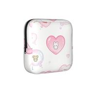 Borsa da viaggio a prova di bolle a forma di cuore per l'igiene femminile, custodia da viaggio per assorbenti igienici, custodia mensural discreta per borsa da ufficio