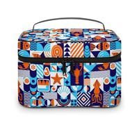 Borsa da viaggio a scacchi Lobster Lovers per il trucco da donna, organizer per cosmetici con scomparti per manici morbidi, grande capacità per uomo, borsa da toilette per la cura della pelle, custo