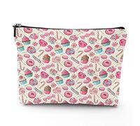 Borsa da viaggio a tema alla moda, borsa per cosmetici, oggetti alla moda con scarpe con tacco alto, borsa per il trucco in lino, ottimo regalo per viaggi, viola bianco, 17,8 x 22,9 cm,