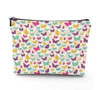 Borsa da viaggio a tema alla moda, borsa per cosmetici, oggetti alla moda con scarpe con tacco alto, borsa per il trucco in lino, ottimo regalo per viaggi, viola bianco, 17,8 x 22,9 cm,