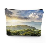 Borsa da viaggio a tema alla moda, borsa per cosmetici, oggetti alla moda con scarpe con tacco alto, borsa per il trucco in lino, ottimo regalo per viaggi, viola bianco, 17,8 x 22,9 cm, Verde Giallo