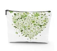 Borsa da viaggio a tema alla moda, borsa per cosmetici, oggetti alla moda con scarpe con tacco alto, borsa per il trucco in lino, ottimo regalo per viaggi, viola bianco, 17,8 x 22,9 cm, Verde