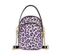 Borsa da viaggio a tracolla alla moda con leopardo viola con tasche multiple per le donne per la moglie