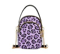 Borsa da viaggio a tracolla alla moda con leopardo viola con tasche multiple per viaggiare, viola leopardo, taglia unica, Viola leopardato., Taglia unica