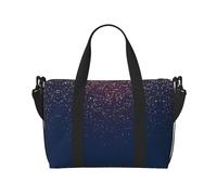 Borsa da viaggio a tracolla blu navy con cielo e stelle, 41 cm x 29 cm x 15 cm, borsa da viaggio con fondo sedia, borsa da cabina, borsa da notte, borsa tote unisex, Nero , Taglia unica