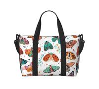 Borsa da viaggio a tracolla con bandiera del Canada, borsa da viaggio impermeabile, borsa da palestra di grande capacità, Farfalle colorate e falene, Taglia unica