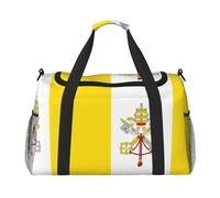 Borsa da viaggio a tracolla con bandiera del Vaticano leggera e impermeabile di grande capacità, Nero , Taglia unica
