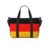 Borsa da viaggio a tracolla con bandiera della Germania, 41 cm x 29 cm x 15 cm, borsa da viaggio per la notte, borsa tote unisex, Nero , Taglia unica