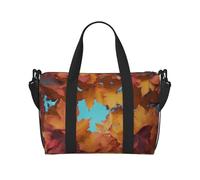 Borsa da viaggio a tracolla con cane carino con occhiali, borsa da viaggio impermeabile, borsa da palestra di grande capacità, Foglie d'Autunno 2, Taglia unica