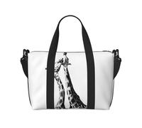 Borsa da viaggio a tracolla con giraffa africana, borsa da viaggio a spalla singola, borsa sportiva e fitness borsa da viaggio, Nero , Taglia unica