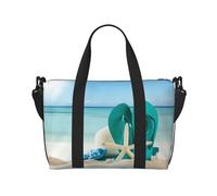 Borsa da viaggio a tracolla con infradito, 41 cm x 29 cm x 15 cm, borsa da viaggio con fondo sedia, borsa da cabina, borsa da notte, borsa tote unisex, Nero , Taglia unica