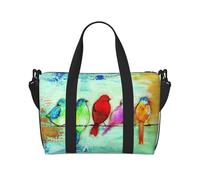 Borsa da viaggio a tracolla con stampa di cinque uccelli che cantano, borsa da viaggio a tracolla singola borsa sportiva e fitness borsa da viaggio