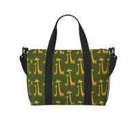 Borsa da viaggio a tracolla con stampa di giraffa in stile cartone animato, adatta per brevi viaggi e allenamenti in palestra
