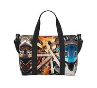 Borsa da viaggio a tracolla con stampa musicale magica con chitarra elettrica, borsa da viaggio a tracolla singola borsa sportiva e fitness borsa da viaggio