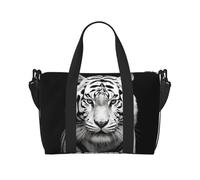 Borsa da viaggio a tracolla con stampa panda adorabile - Borsa da viaggio impermeabile, borsa da palestra di grande capacità, Tigre bianca e nera 1, Taglia unica