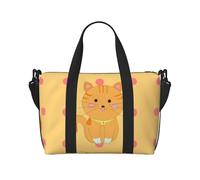 Borsa da viaggio a tracolla da donna con simpatico gattino dei cartoni animati, borsa casual con cerniera, adatta per lavoro, viaggi, fitness, viaggi