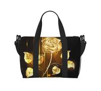 Borsa da viaggio a tracolla da viaggio con una sola spalla, per sport e fitness, colore: oro rosa, Nero , Taglia unica