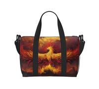 Borsa da viaggio a tracolla, fantasia fenice, 41 cm x 29 cm x 15 cm, borsa da viaggio con fondo per sedia, borsa da cabina, borsa per la notte, borsa tote unisex, Nero , Taglia unica