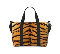 Borsa da viaggio a tracolla in pelle di tigre, 41 cm x 29 cm x 15 cm, borsa da viaggio con fondo per sedia, borsa da cabina, borsa per la notte, borsa tote unisex, Nero , Taglia unica