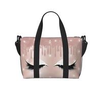 Borsa da viaggio a tracolla per ciglia, color oro rosa, 41 cm x 29 cm x 15 cm, borsa da viaggio con fondo sedia, borsa da cabina, borsa per la notte, borsa tote unisex, Nero , Taglia unica