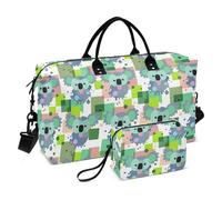 Borsa da viaggio a tracolla per fine settimana, palestra, sport, con borsa da toilette per yoga, impermeabile, koala carino verde