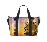 Borsa da viaggio a tracolla per musica astratta, 41 cm x 29 cm x 15 cm, borsa da viaggio, borsa da viaggio, borsa da viaggio, borsa unisex, Nero , Taglia unica