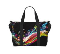 Borsa da viaggio a tracolla portatile con musica colorata borsa da viaggio borsa a tracolla singola borsa sportiva e fitness borsa da viaggio, Nero , Taglia unica