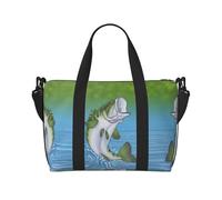 Borsa da viaggio a tracolla portatile con stampa di pesca che salta fuori dall'acqua Borsa da viaggio Borsa a tracolla singola Borsa sportiva e fitness Borsa da viaggio Borsa da viaggio