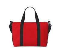 Borsa da viaggio a tracolla rossa tinta unita, 41 cm x 29 cm x 15 cm, borsa da viaggio per la notte, borsa da viaggio unisex, Nero , Taglia unica