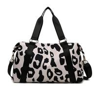 Borsa da viaggio alla moda da donna, grande borsa in nylon leopardata, borsa a mano, borsa da palestra, borsa da yoga, borsa da weekend rosa(Bla)