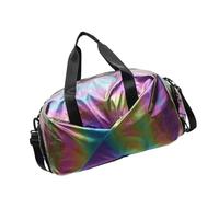 Borsa da viaggio alla moda resistente all'acqua con 3 metodi di trasporto, interno spazioso e confortevole, per gli appassionati di sport, spaziosa borsa da allenamento con design colorato, Nero