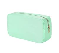 Borsa da viaggio alla moda semplice color caramella tinta unita grande capacità portatile in nylon borsa da viaggio Tech Organizer da viaggio (verde menta, taglia unica)