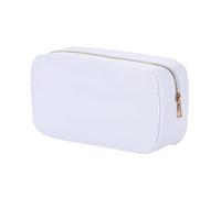 Borsa da viaggio alla moda, semplice, tinta unita, grande capacità, portatile, in nylon, borsa da viaggio da appendere (bianco, taglia unica)