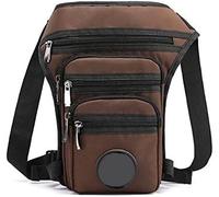 Borsa da viaggio all'aperto con coscia, Marsupio da uomo, marsupio da coscia, marsupio da motociclista, multitasche, borse a tracolla, marsupio da gamba in nylon da uomo(Deep Coffee)