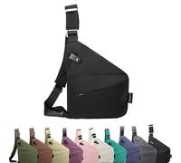 Borsa da viaggio antifurto, borse a tracolla unisex, crossbody, borsa sul petto, leggera, semplice e con grande capacità per viaggi, sport e lavoro, Nero , Linke Schulter