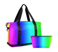 Borsa da viaggio arcobaleno da palestra, borsa da palestra con borsa da toilette per yoga, set da 2 pezzi, Arcobaleno, 1 size