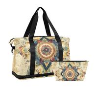 Borsa da viaggio astrologica per tarocchi bohémien, stile retrò, borsa da viaggio con tracolla regolabile per yoga, impermeabile, Retro Bohemian Tarocchi astrologici, 1 size