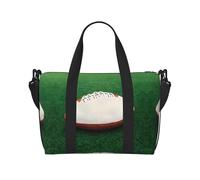 Borsa da viaggio bianca con stampa palla da rugby, grande, borsa a tracolla per weekend e viaggi d'affari, leggera