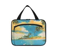 Borsa da viaggio blu da appendere alla spiaggia per vacanze estive con gancio, organizer cosmetico compatto di design per le donne Must Haves Vacation estuche de maquillaje para Mujer L